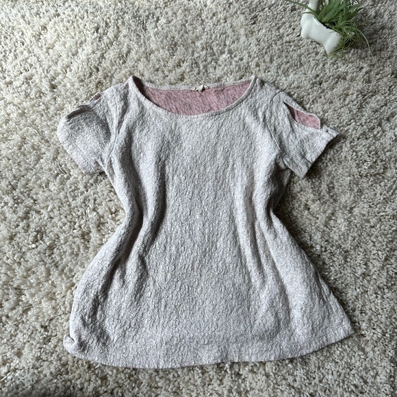 Jane and Delancey pink white floral mesh vintage slotted shirt indie uni… - Picture 1 of 3